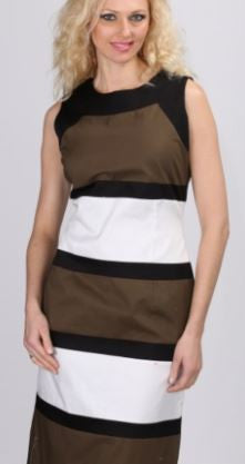 Couture Multi Stripe Pencil Fit Dress