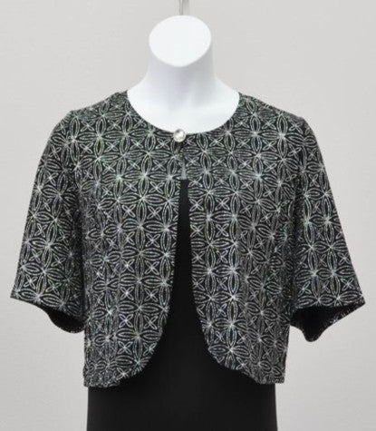 Glamour Glitter Print Plus Size Shrug