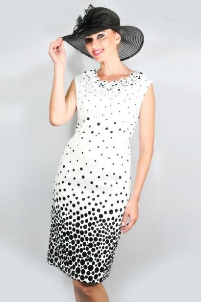 Black/White Pencil Fit Sleeveless Dress