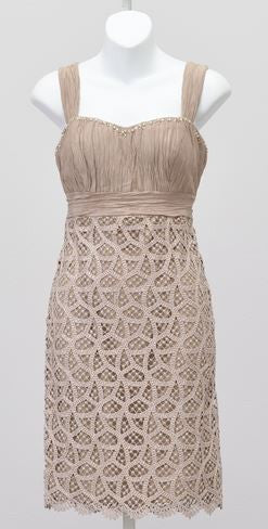 Metallic Lace and Crinkle Taffeta 2pc Dress
