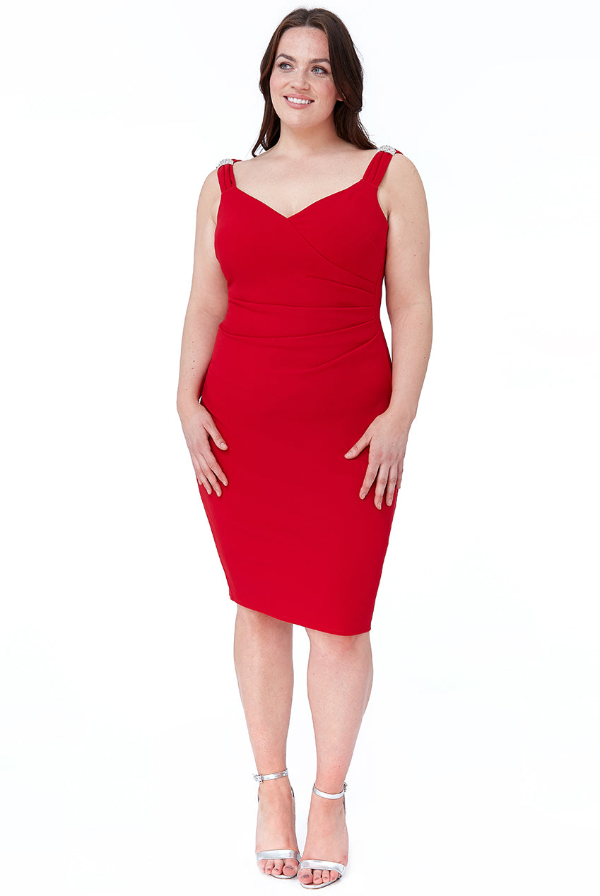 Red Strap Bodycon Dress